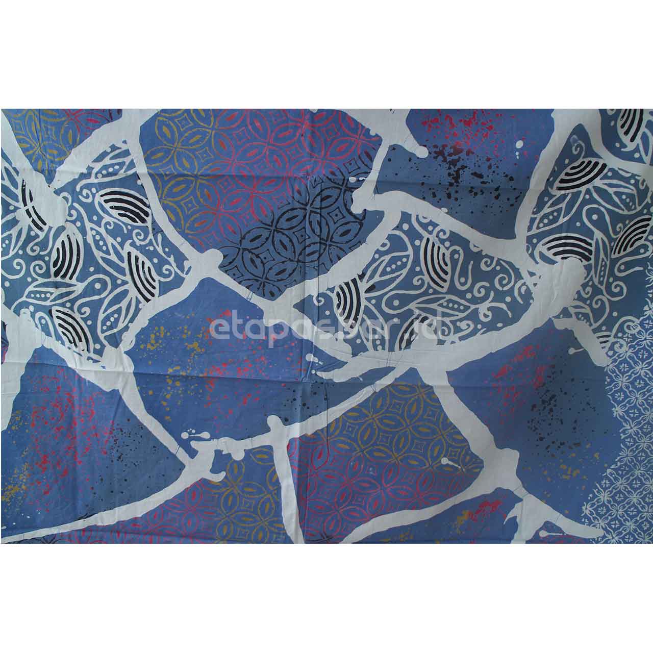 Kain Batik Rengganis Abstrak Biru