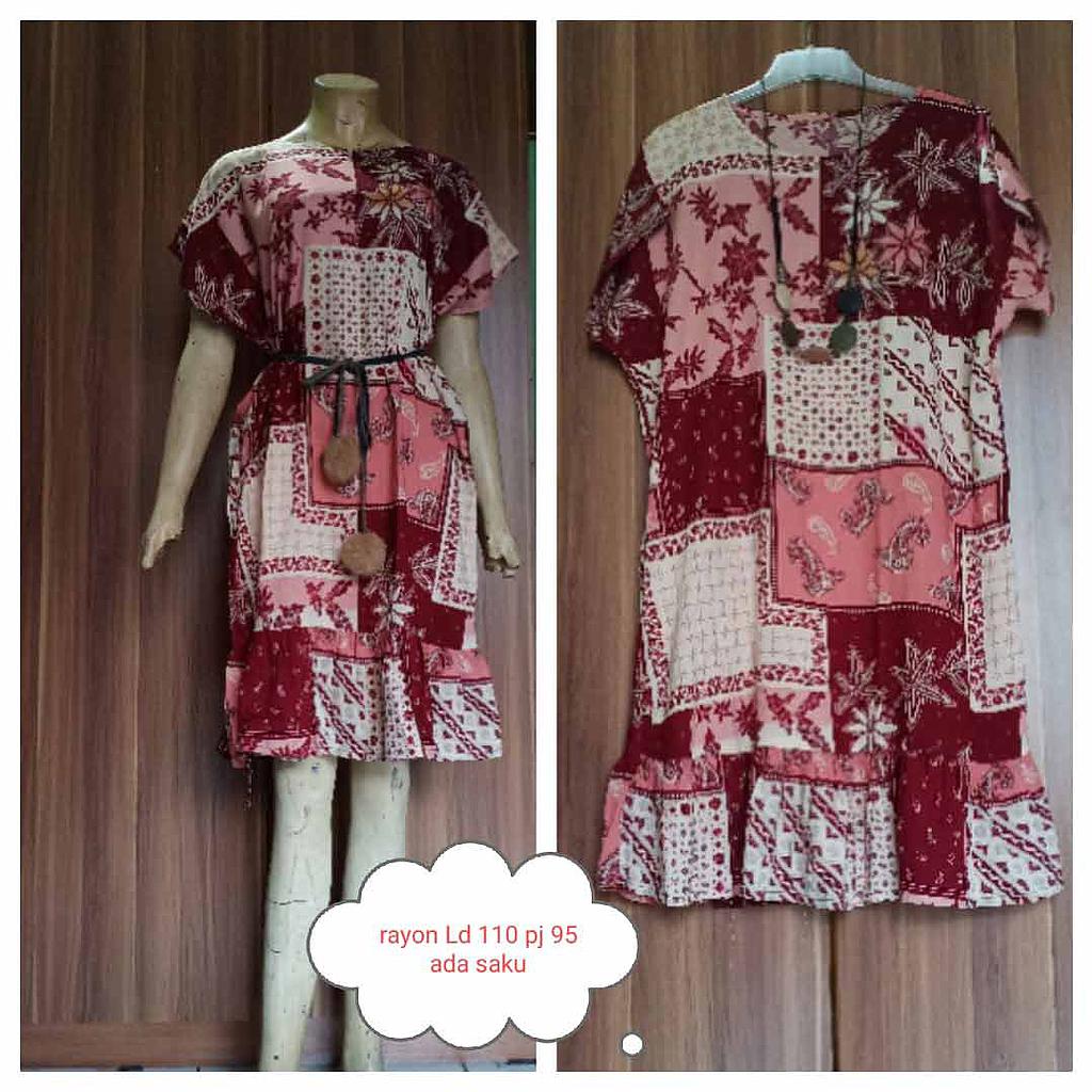 Maxi Dress Batik Rayon Abstrak