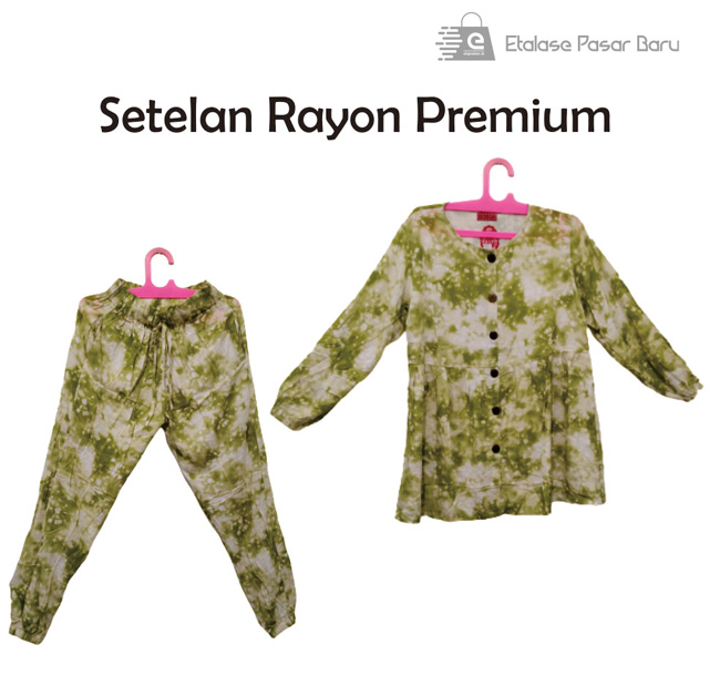 Pakaian Wanita Setelan Rayon Premium Plus Masker Celana Jogger