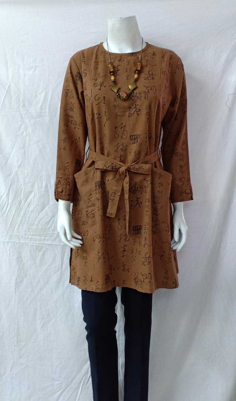 Atasan / Tunik Tali Linen Corak