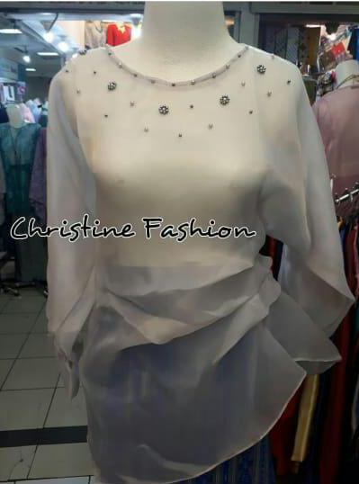 Atasan / Blouse Organza Kerut Manik