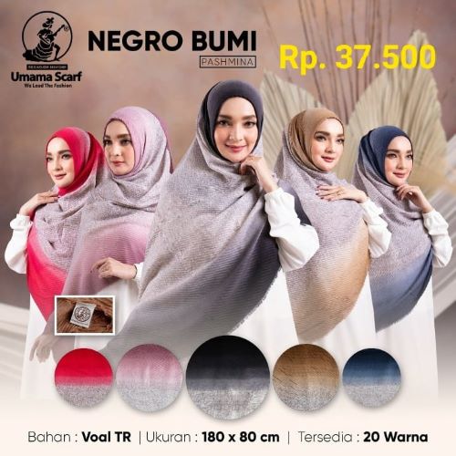 Kerudung Pashmina Negro Bumi