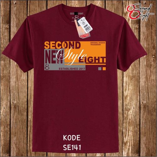Pakaian Pria Kaos Oblong Katun Kombed 30s Second Eight Gbr 4