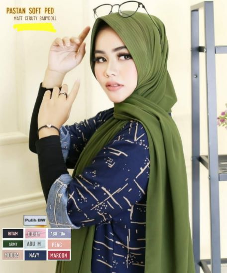 Kerudung Pashmina Pet Antem Ceruty Babydoll