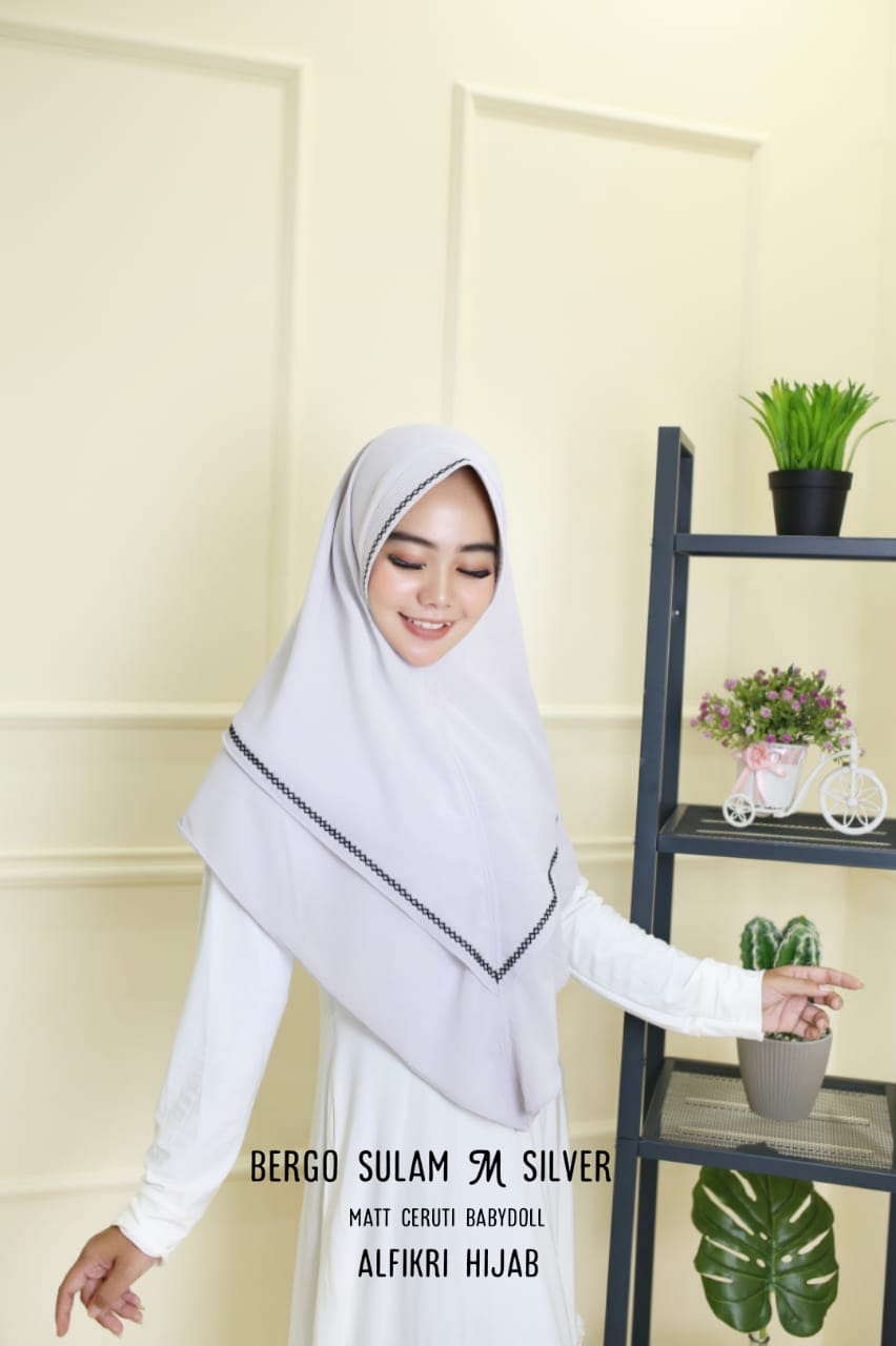Hijab Kerudung Bergo Sulam M Ceruty Baby Doll
