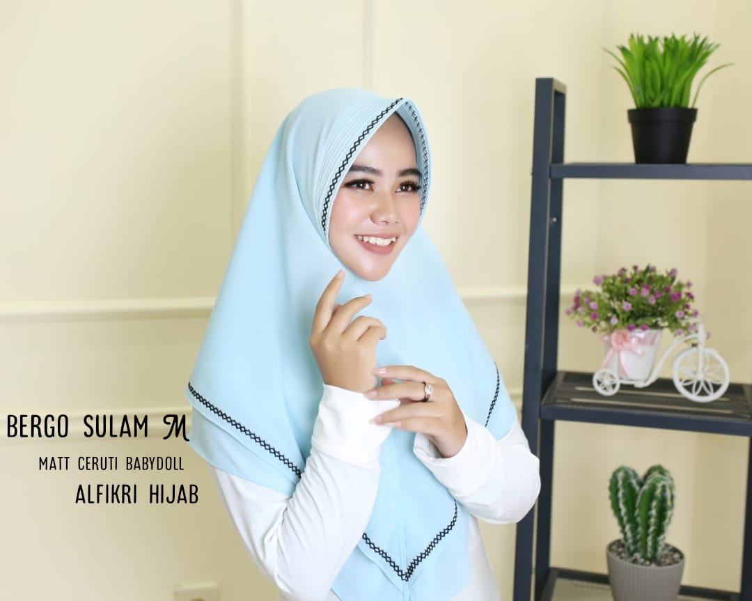 Hijab Kerudung Bergo Sulam M Ceruty Baby Doll