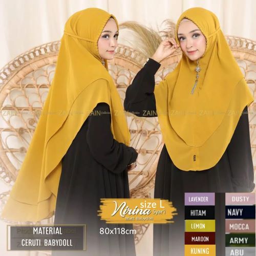 Hijab Kerudung Nirina Syar'i Size L Matt Baby Doll