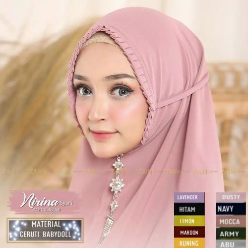 Hijab Kerudung Nirina Syar'i Size L Matt Baby Doll