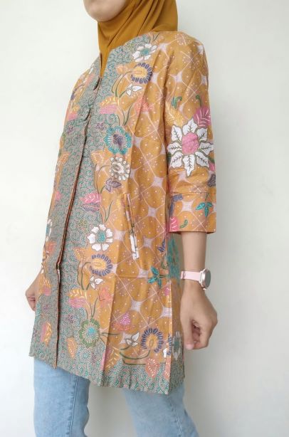 Pakaian Wanita ATasan Tunik Batik Warna Warna Pastel