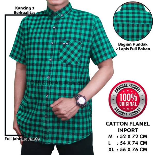Kemeja Flanel Lengan Pendek
