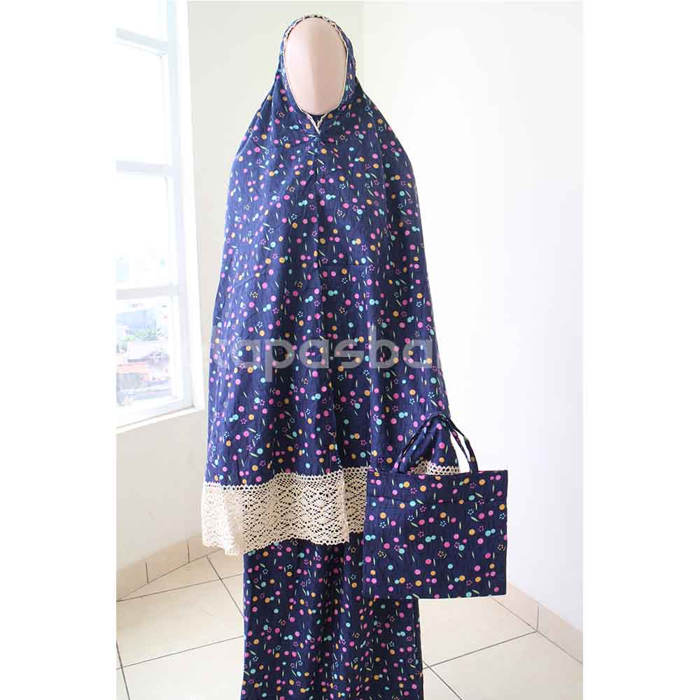 Mukena Katun Jepang Polkadot