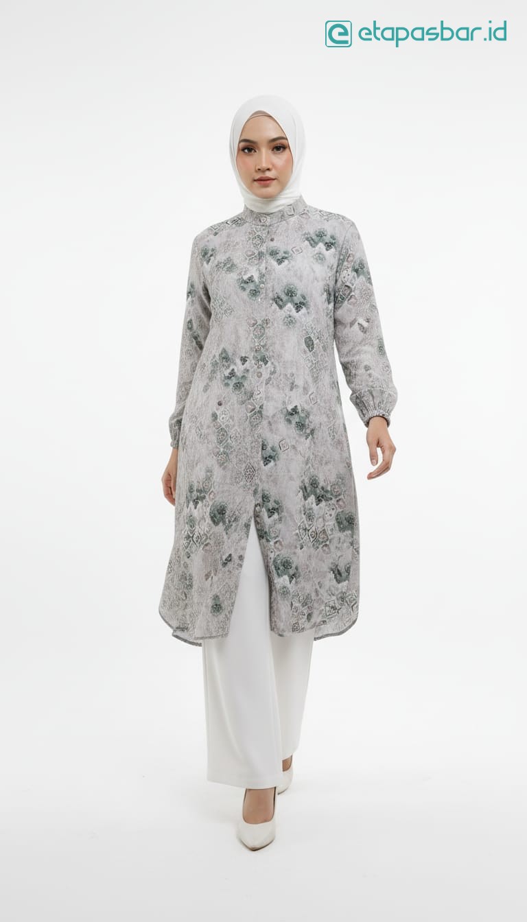 Tunik Etnik - Abu Hijau