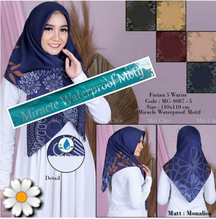 Kerudung Miracle Waterproof Motif 1