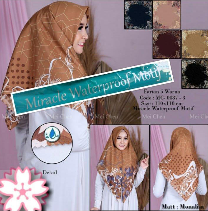 Kerudung Miracle Waterproof Motif 2