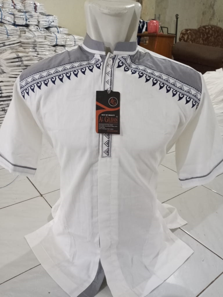 Baju Koko Pria Bordir Bahu Merk Al-gilban
