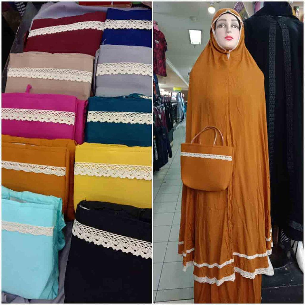 Mukena Polos Rayon Renda