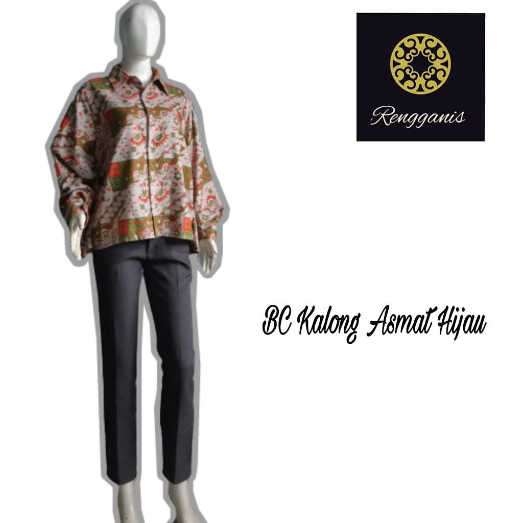 Blus Batik BC Kalong Asmat Hijau