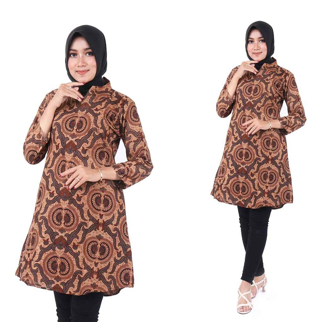 Atasan Tunik Batik Motif Merak