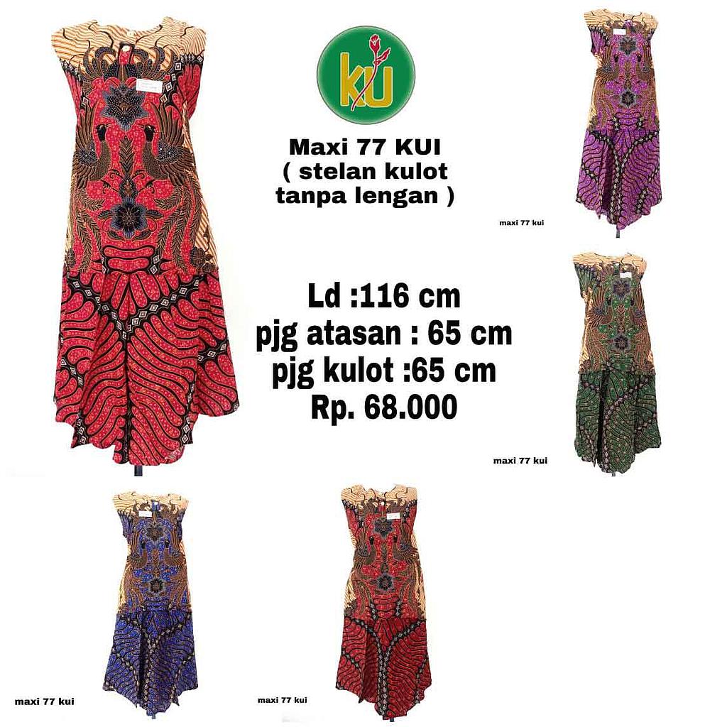 Toko Batik Kencana Ungu / Maxi 77 KUI (Setelan Kulot Tanpa Lengan)