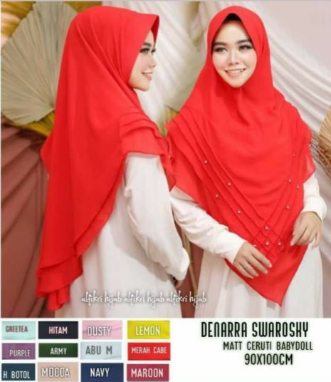 Kerudung Bergo Denarra Swarosky