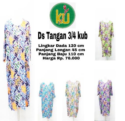 Batik Kencana Ungu / Daster Tangan 3/4 Kub