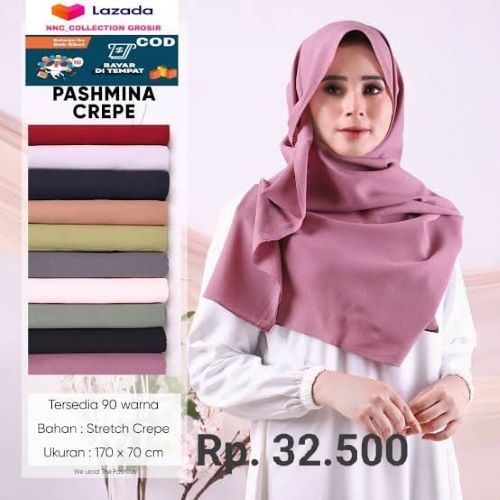 Kerudung Pashmina Crepe