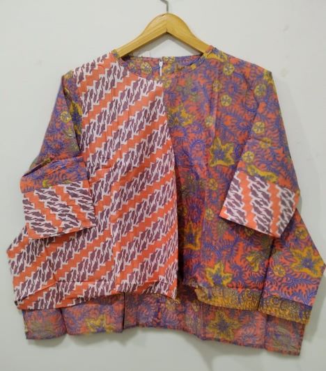 Batik Syahdu Atasan Batik Kombinasi Lengan 3/4