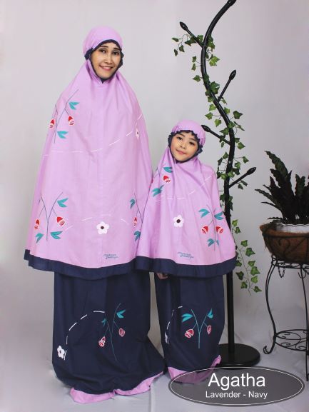 Mukena Aghata Lavender - Navy