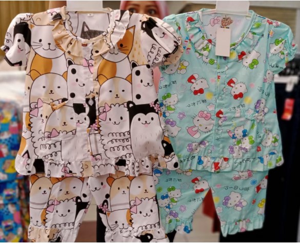 Baju Tidur Stelan Anak Lengan Pendek