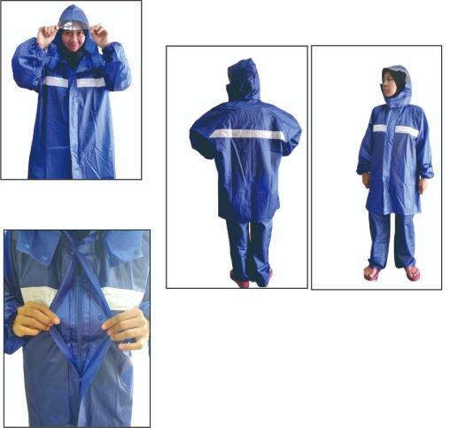 Jas Hujan Karet Stelan Double Kancing &amp; Resleting