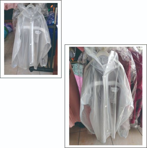 Jas Hujan Karet Transparan Double Kancing &amp; Resleting