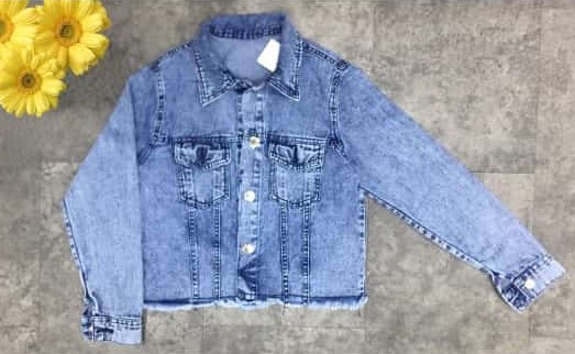Pakaian Wanita Jaket Jeans Crop