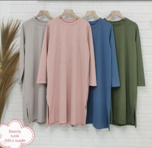 Pakaian Wanita Tunik Bahan Katun Suede 040.C
