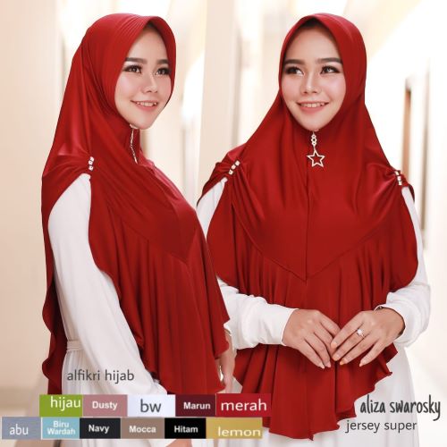 Hijab Kerudung Aliza Swarosky Jersey Super