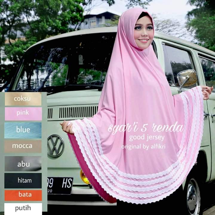 Hijab Kerudung Syar'i 5 Renda Jersey