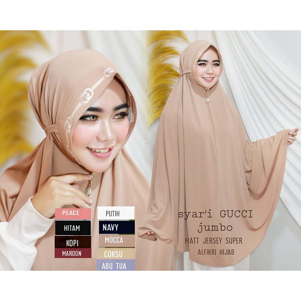 Hijab Kerudung Syar'i Gucci Jumbo Jersey Super