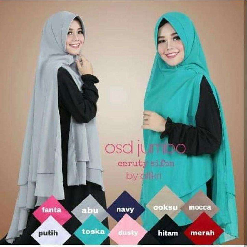 Hijab Kerudung Osd Jumbo Ceruty Sifon
