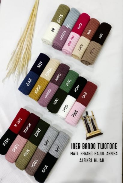 Hijab Inner Bando Twotone Kerudung Benang Rajut Annisa