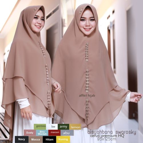 Hijab Kerudung Aisyahbana Swarosky Ceruty Premium