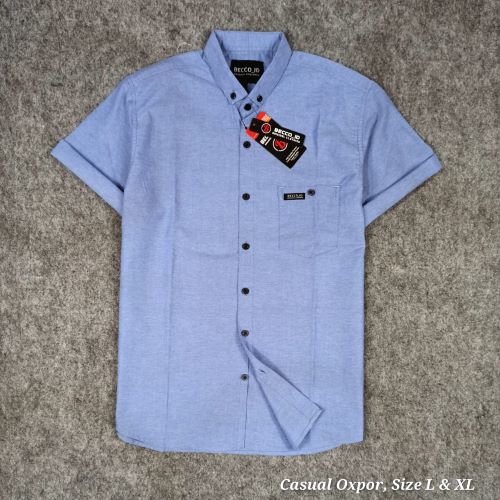 Pakaian Pria Kemeja Casual Polos Oxpord