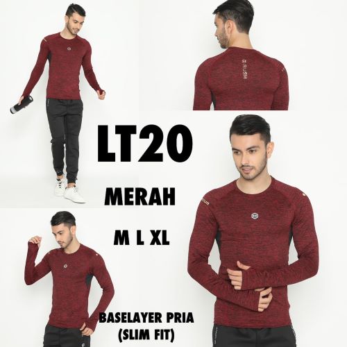 Pakaian Olahraga Baselayer Pria Slim Fit LT20