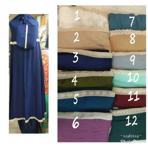 Busana Muslim Wanita Mukena Katun Rayon Polos