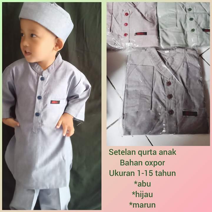 Pakaian Anak Stelan Kurta Oxford
