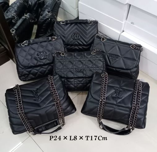 Tas Wanita Tas Pundak Rantai Hitam