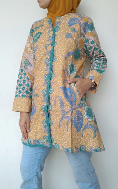 Pakaian Wanita ATasan Tunik Batik Warna Warna Pastel