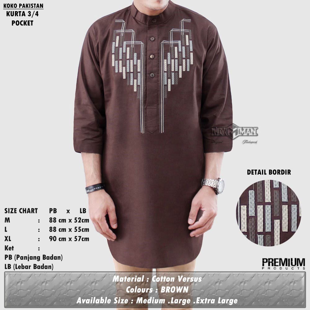Koko Pakistan Kurta 3/4 Bordir Dada