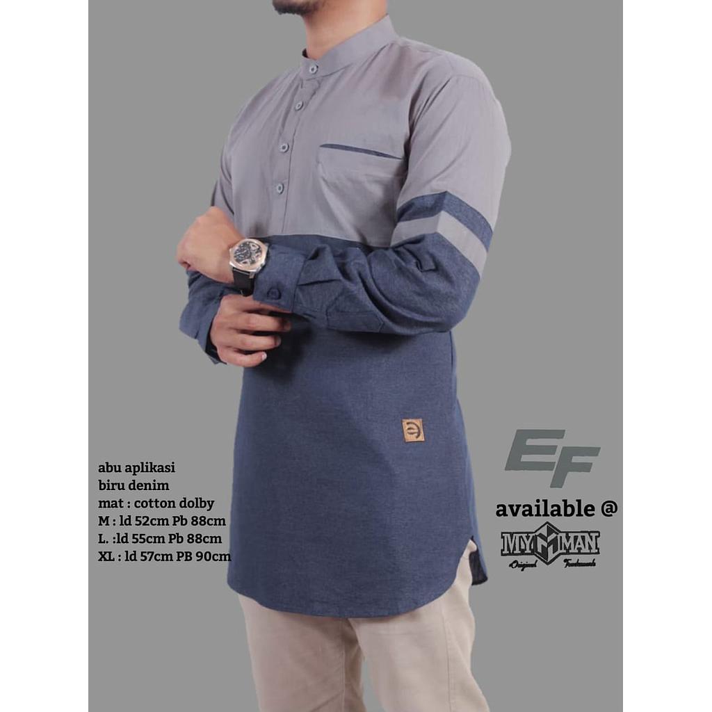 Koko Pakistan Kurta Lengan Panjang Kombinasi Polos