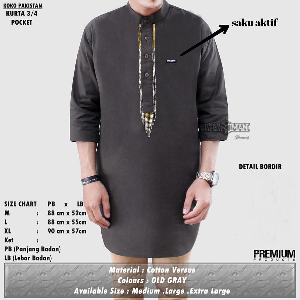 Koko Pakistan Kurta 3/4 List Kancing