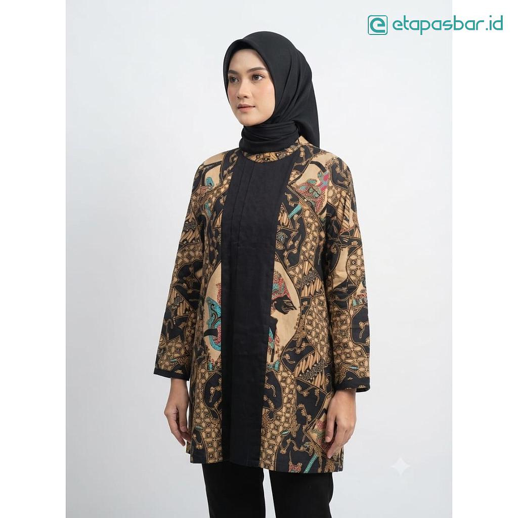Tunik Batik Rengganis - Motif Wayang Coklat