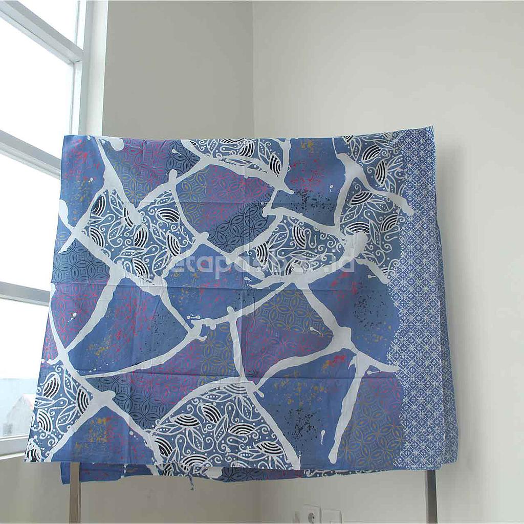 Kain Batik Rengganis Abstrak Biru